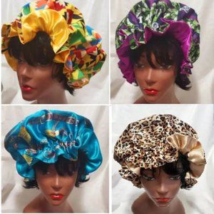 XL Reversible Print Satin Bonnet